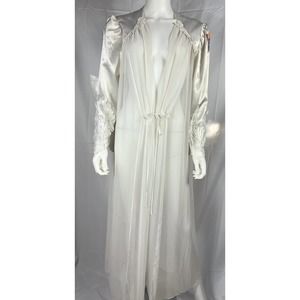 1980's White Sheer Bridal Robe